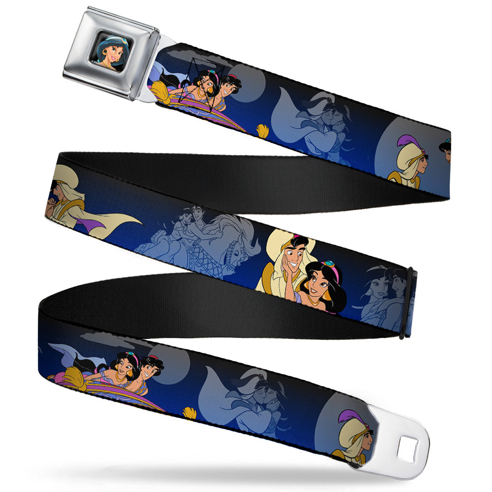 Jasmine CLOSE-UP Full Color Seatbelt Belt - Aladdin & Jasmine Scenes Webbing