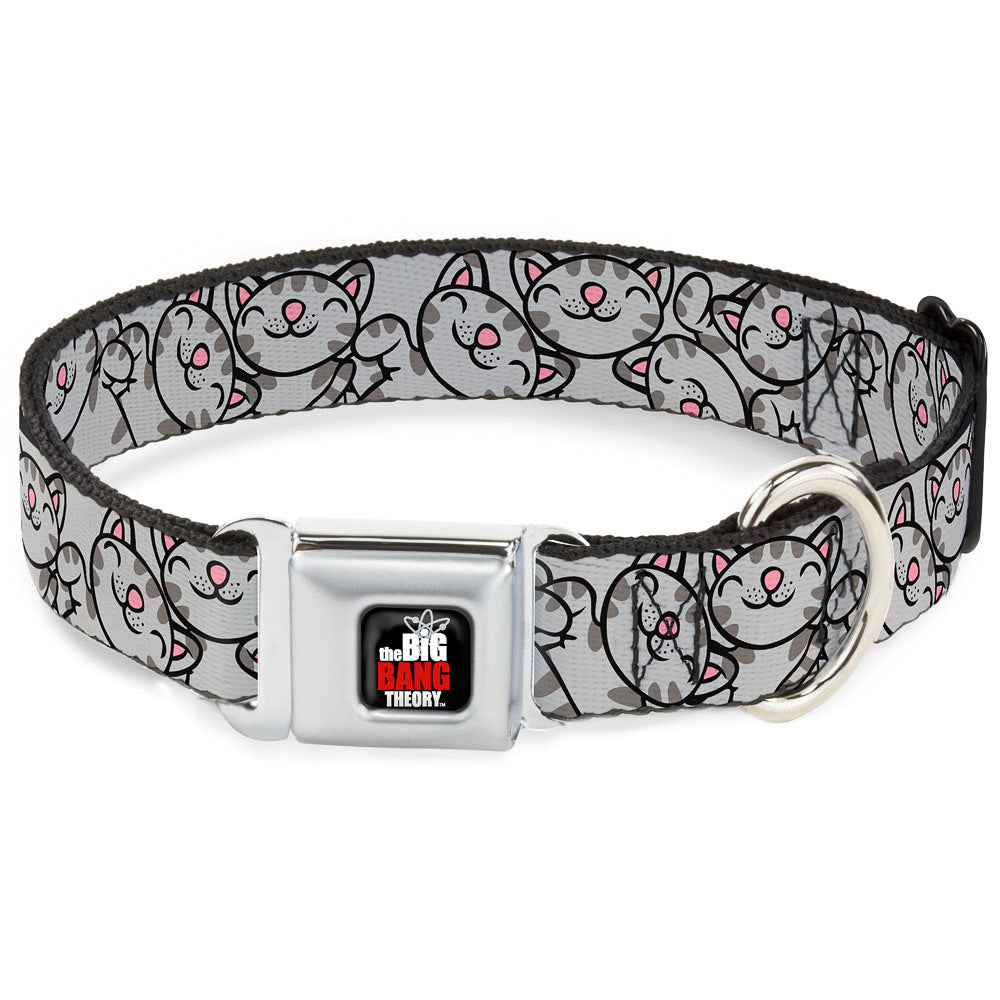 THE BIG BANG THEORY Full Color Black White Red Seatbelt Buckle Collar - Soft Kitty Poses