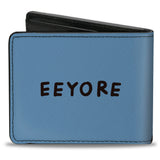 Bi-Fold Wallet - Winnie the Pooh Eeyore Character Close-Up Expression + Text Blues