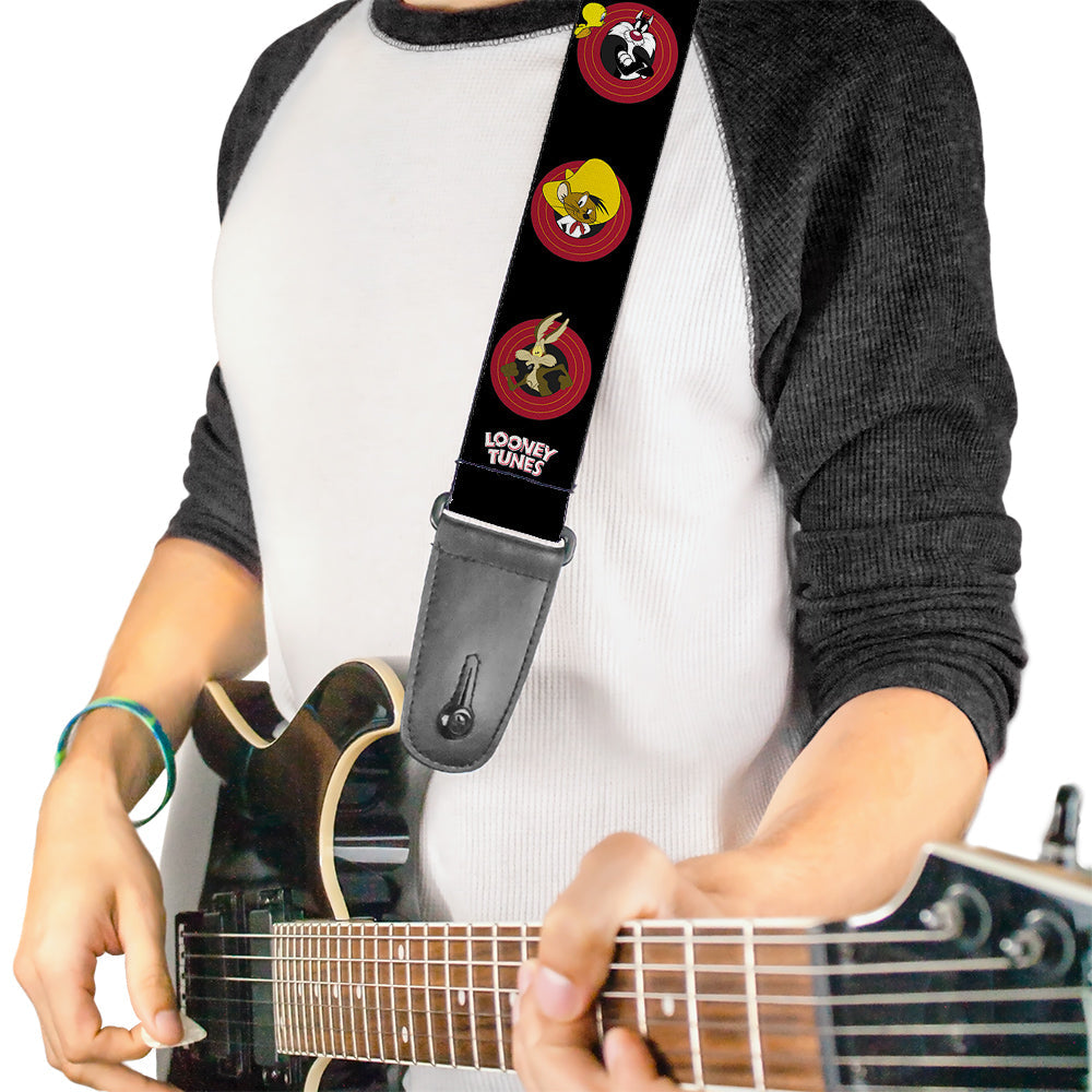 Guitar Strap - Looney Tunes Characters Bullseye Pose Black