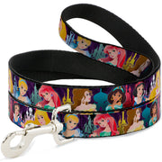 Dog Leash - Disney Princess Poses/Castle Silhouettes Purples/Multi Color