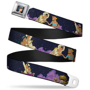 Jasmine CLOSE-UP Full Color Seatbelt Belt - Aladdin & Jasmine Magic Carpet Ride Scenes Webbing