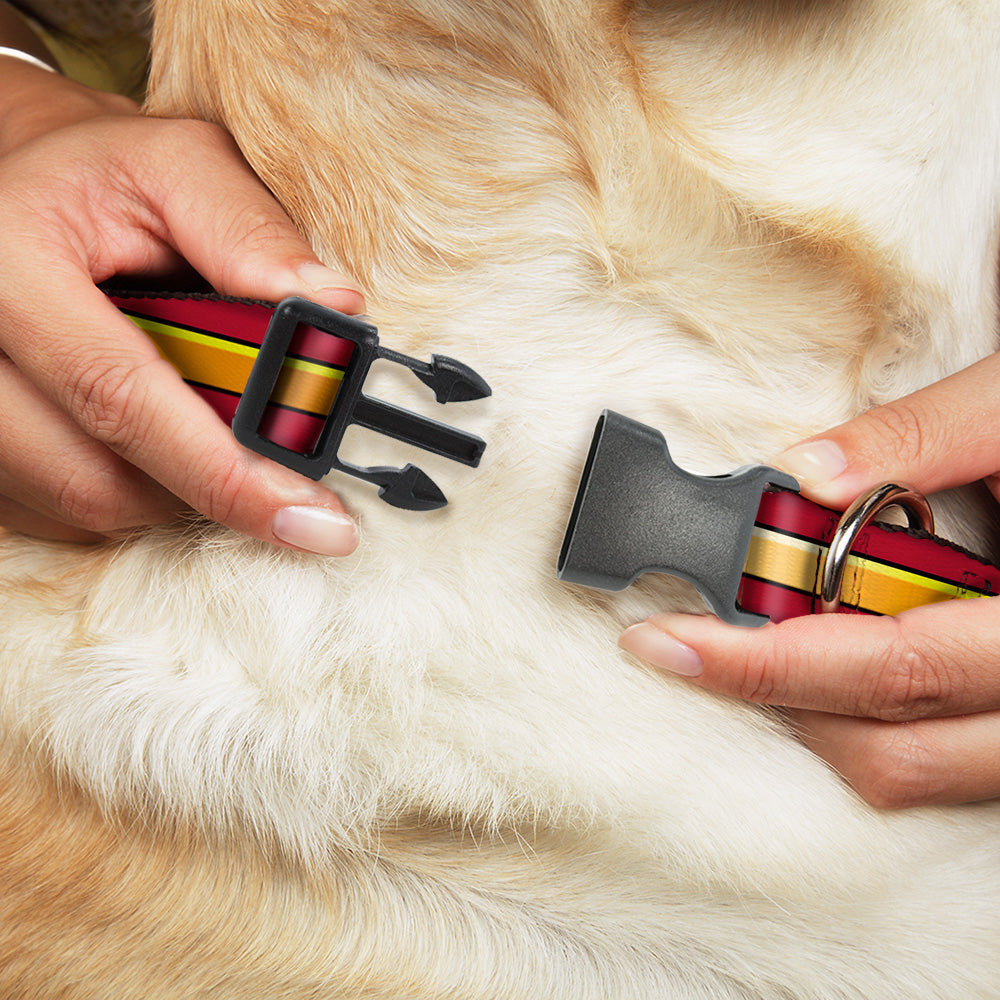 Plastic Clip Collar - The Flash Stripe Burgundy/Gold