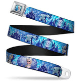 Frozen Elsa the Snow Queen Pose Snowflakes Full Color Blue White Seatbelt Belt - Elsa/Olaf/Marshmallow SNOW QUEEN-COLD HEARTED Webbing