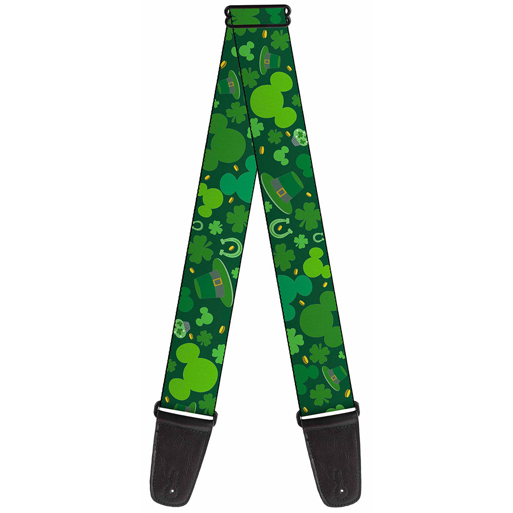 Guitar Strap - St Patrick's Day Mickey Collage Greens