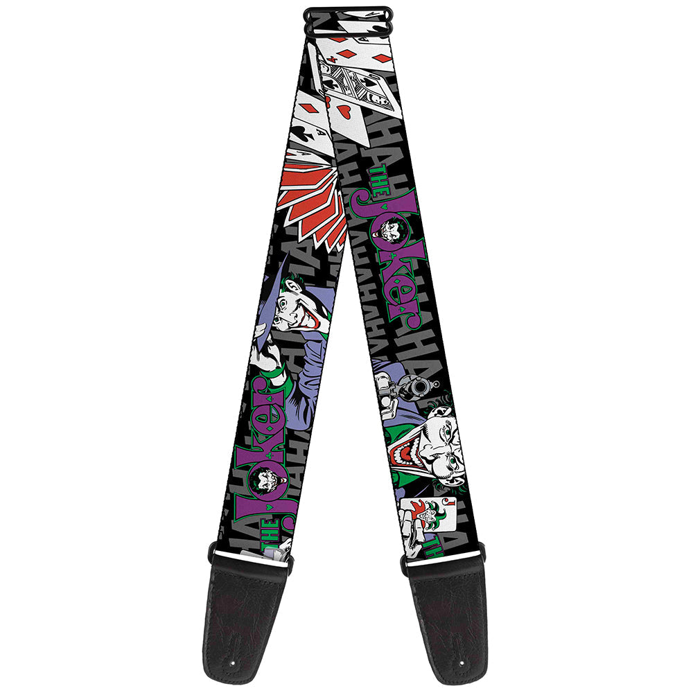 Guitar Strap - The Joker Pose Cards HAHAHAHA Black Gray