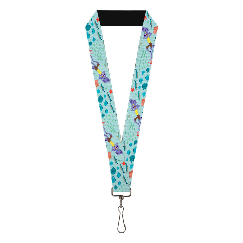 Lanyard - 1.0" - Luca Isola del Mar Alberto Sea Monster School of Fish Collage