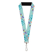 Lanyard - 1.0" - Luca Isola del Mar Alberto Sea Monster School of Fish Collage