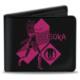 Bi-Fold Wallet - Star Wars The Clone Wars AHSOKA Pose + Logo Black Pink