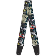 Guitar Strap - Nightmare Before Christmas 4-Character Group Cemetery Scene