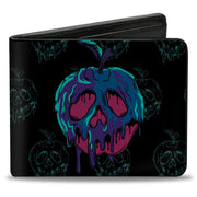 Bi-Fold Wallet - Snow White Poison Apple Collage Black Turquoise