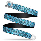 Blue's Clues Paw Full Color Blues Seatbelt Belt - Blue's Clues Blue Poses Scattered Blues Webbing