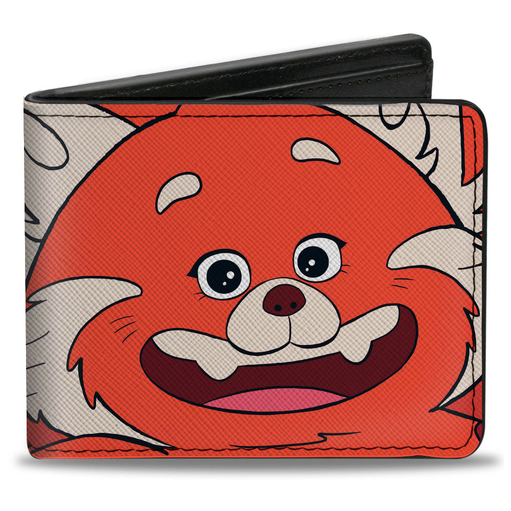 Bi-Fold Wallet - Turning Red Red Panda Mei Smiling Face Close-Up Red