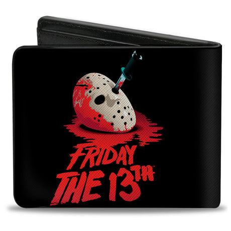 Bi-Fold Wallet - FRIDAY THE 13TH Vintage Jason Mask Poster Black Red