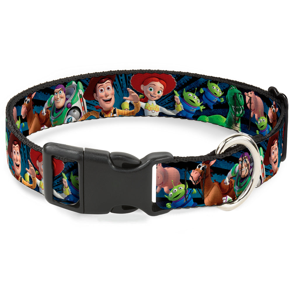 Plastic Clip Collar - Toy Story Characters Running2 Denim Rays