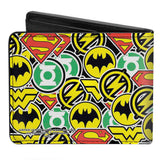 Bi-Fold Wallet - Justice League 5-Superhero Chibi Icons Stacked