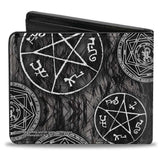 Bi-Fold Wallet - Supernatural Devil's Trap Pentagrams Grays Black White