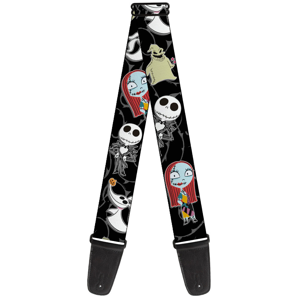 Guitar Strap - Nightmare Before Christmas 4-Mini Character Poses Black Gray