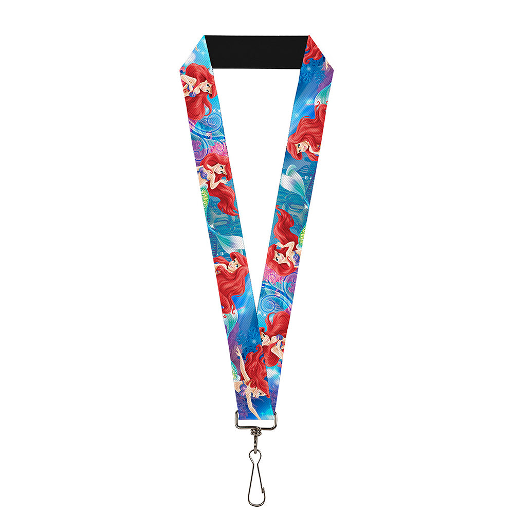 Lanyard - 1.0" - Ariel Vivid Underwater Sparkle Poses Castle