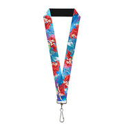 Lanyard - 1.0" - Ariel Vivid Underwater Sparkle Poses Castle