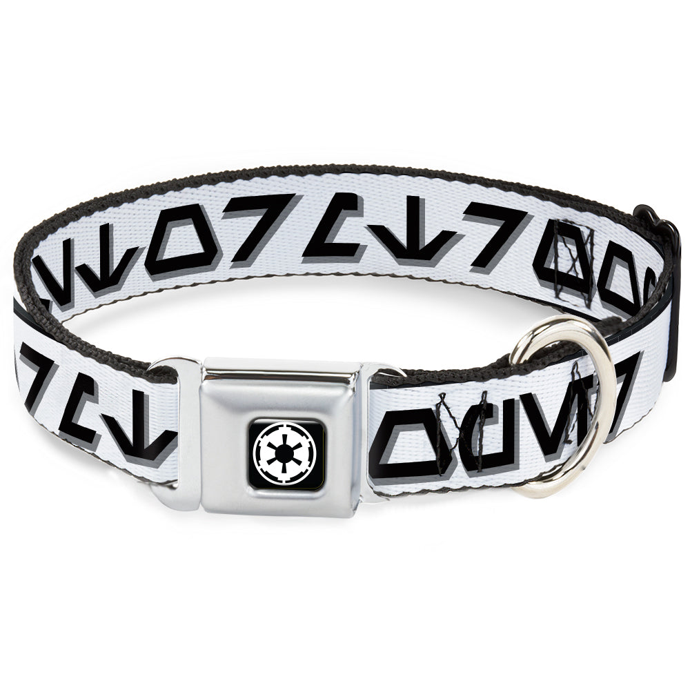 Star Wars Galactic Empire Insignia Full Color Black/White Seatbelt Buckle Collar - Star Wars Aurebesh STORMTROOPER White/Gray/Black