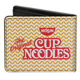 Bi-Fold Wallet - THE ORIGINAL CUP NOODLES Logo Noodle Wave White Orange Red