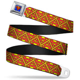 Superman Full Color Blue Seatbelt Belt - Super Shield Flipped Yellow/Red Webbing