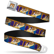 Belle & Beast Ball Scene Full Color Seatbelt Belt - Beast & Belle Ball Scene Poses2 Webbing