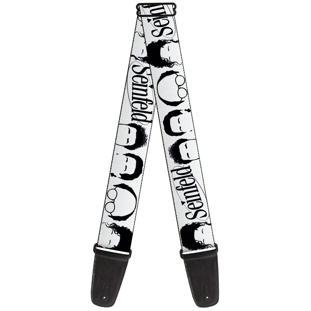 Guitar Strap - SEINFELD Face Silhouettes White Black