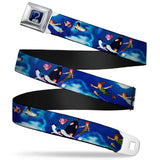 Captain Hook's Hook Full Color Seatbelt Belt - Peter Pan Flying Scene Webbing