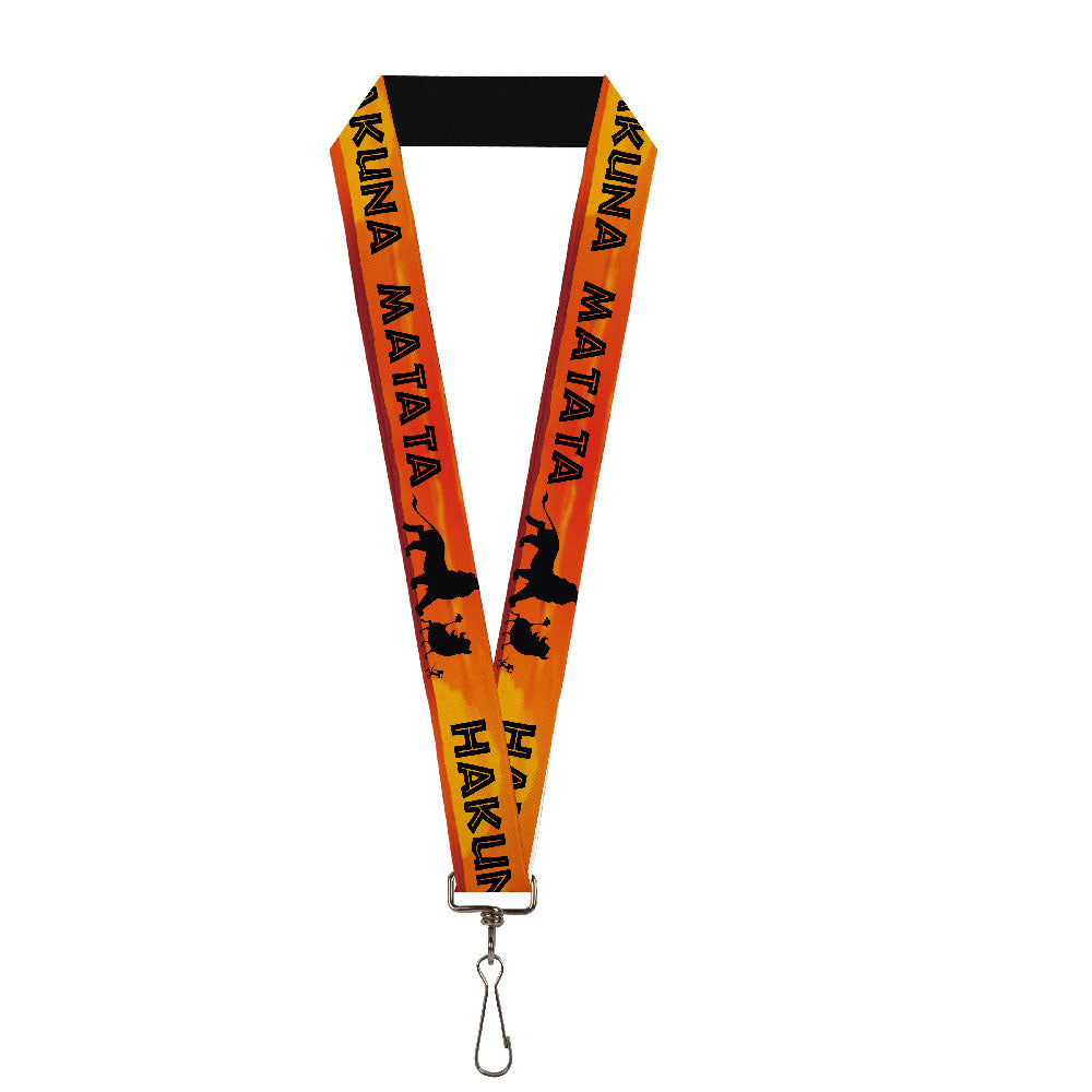 Lanyard - 1.0" - Lion King HAKUNA MATATA Sunset Oranges Black