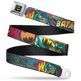 Batman Full Color Black Yellow Seatbelt Belt - Batman Dark Knight Webbing