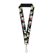 Lanyard - 1.0" - NBC 4-Mini Character Poses Black Gray