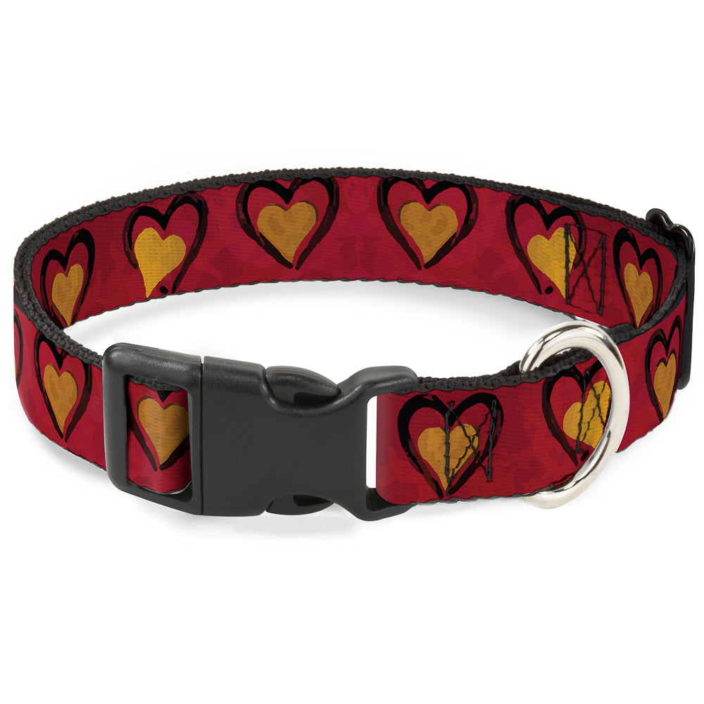 Plastic Clip Collar - Alice in Wonderland Queen's Hearts Reds/Black/Gold