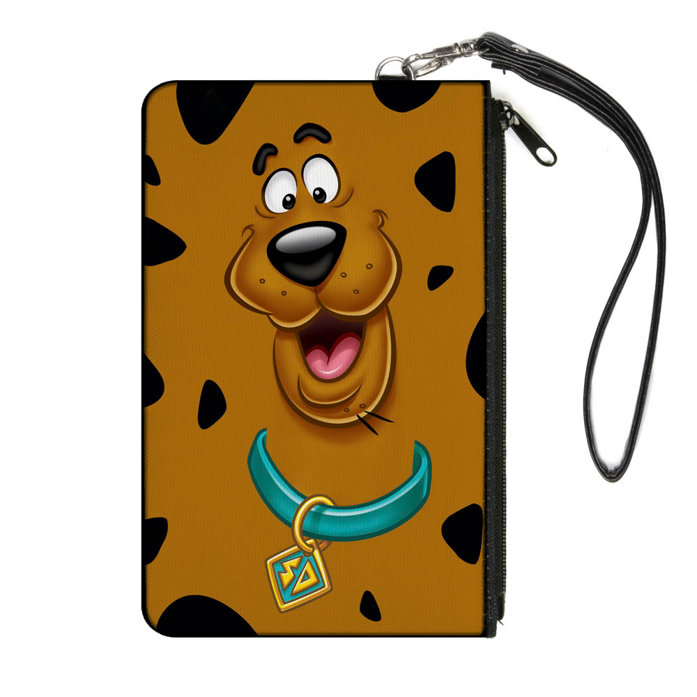 Canvas Zipper Wallet - SMALL - Scooby Doo Smiling Face Spots Brown Black