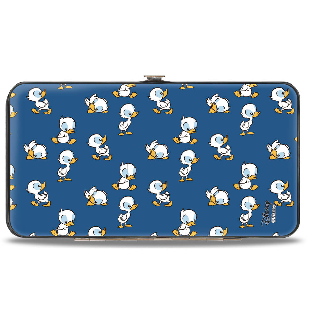 Hinged Wallet - Lilo & Stitch Duckling Poses Scattered Blue