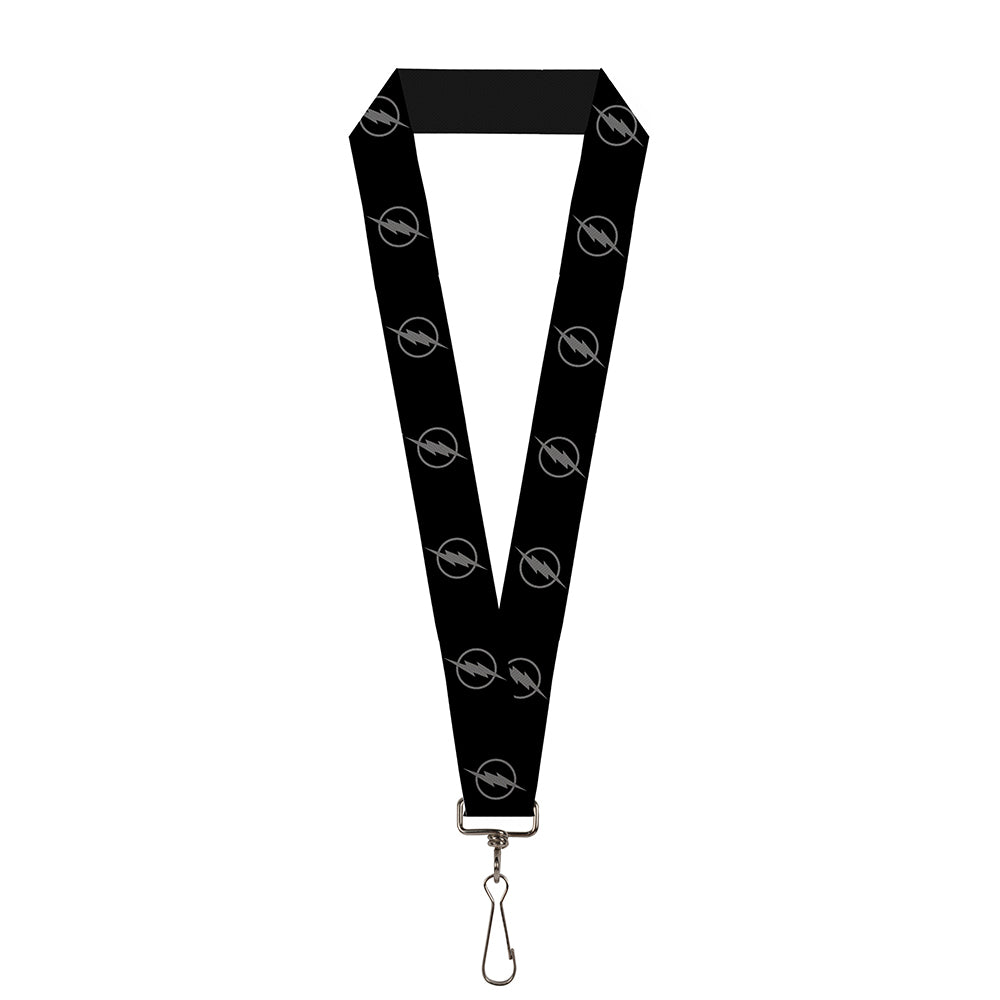 Lanyard - 1.0" - Reverse Flash Logo Black Gray