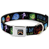 INSIDE OUT Rainbow Full Color Black/White/Multi Color Seatbelt Buckle Collar - INSIDE OUT/Emotion Expressions/EVERY DAY IS FULL OF EMOTIONS