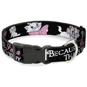 Plastic Clip Collar - Aristocats Marie 3-Poses BECAUSE I'M A LADY THAT'S WHY Black/White/Pink