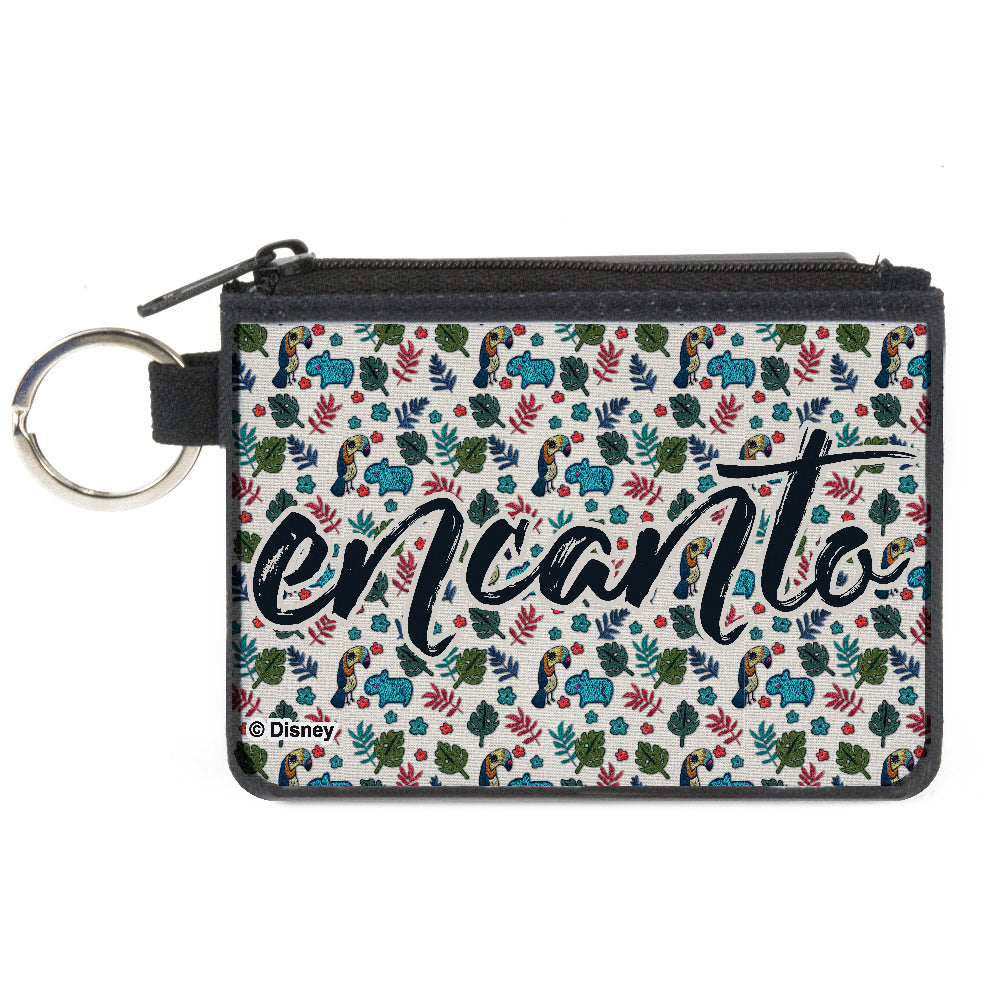 Canvas Zipper Wallet - MINI X-SMALL - ENCANTO Script Logo White