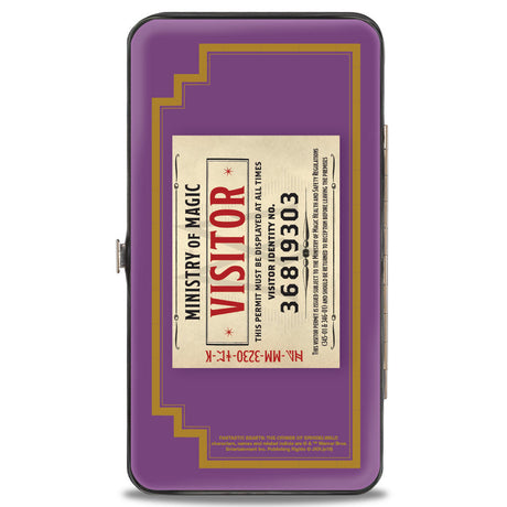 Hinged Wallet - Fantastic Beasts The Crimes of Grindelwald MINISTRY OF MAGIC Icon + VISITOR Pass Purple Gold Multi Color