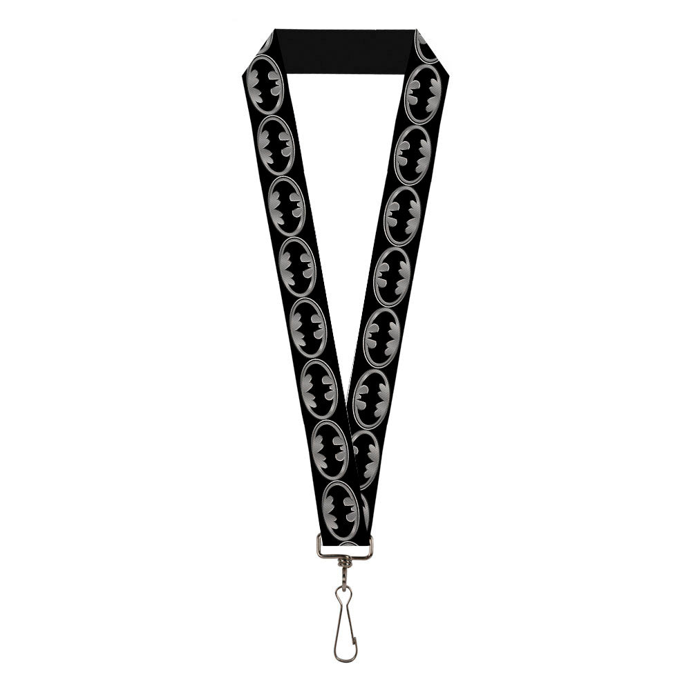 Lanyard - 1.0" - Batman Shield Black Silver