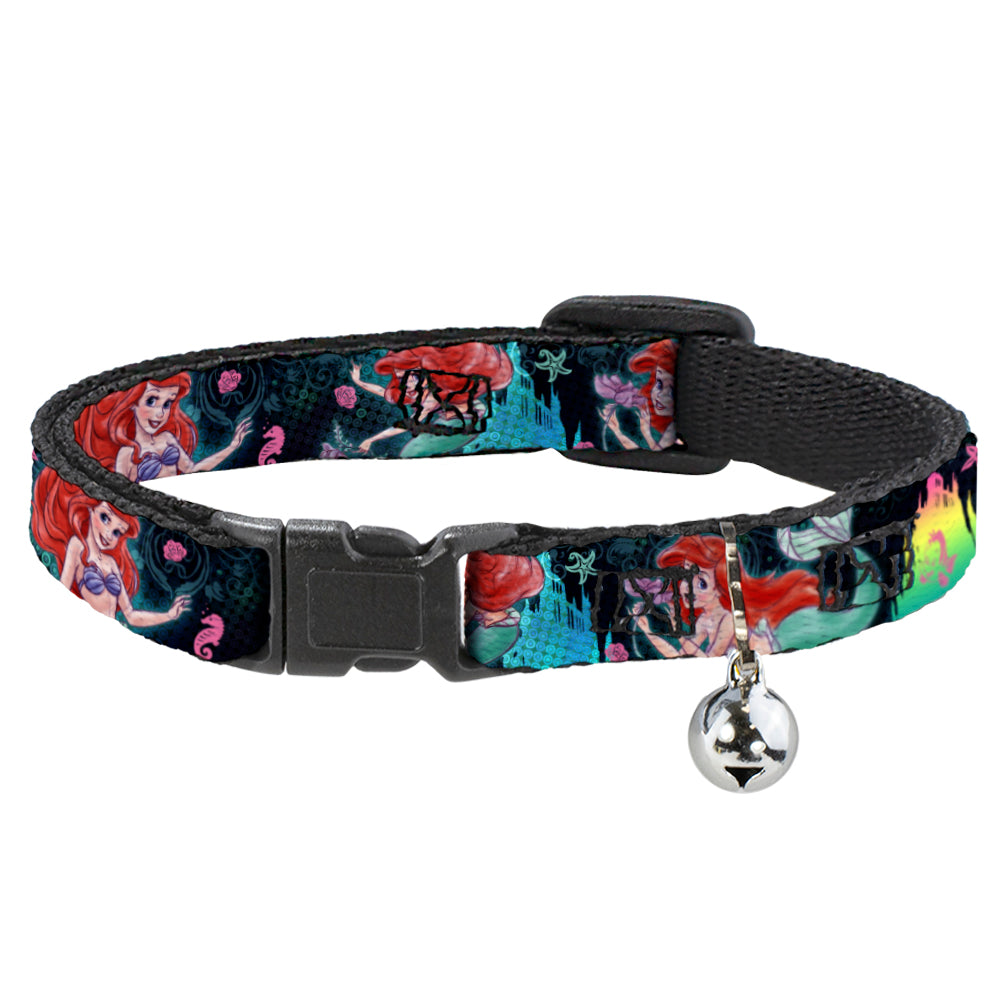 Cat Collar Breakaway - Ariel Underwater Poses Palace Silhouette