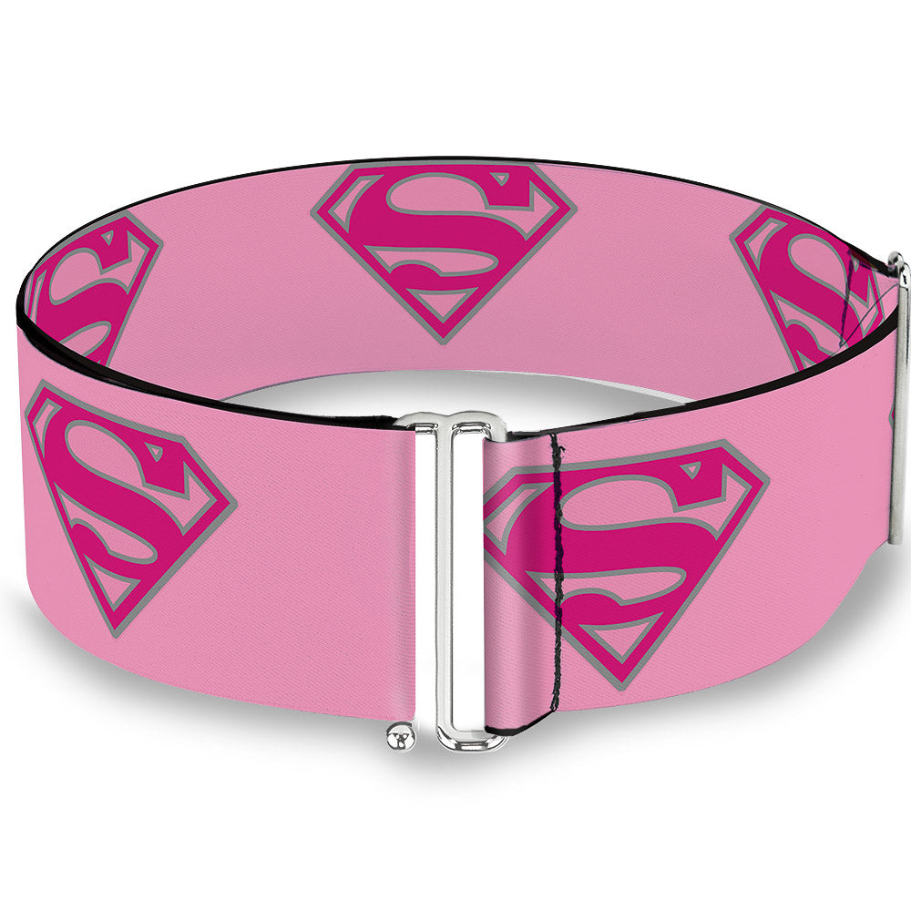 Cinch Waist Belt - Superman Shield Pink