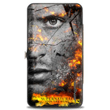 Hinged Wallet - SUPERNATURAL Sam + Dean Broken Faces CLOSE-UP Grays Flames