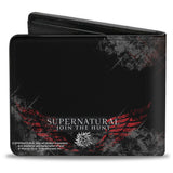 Bi-Fold Wallet - Dean Pose1 THIS IS ALL KINDS OF WRONG + SUPERNATURAL Black Grays Red White