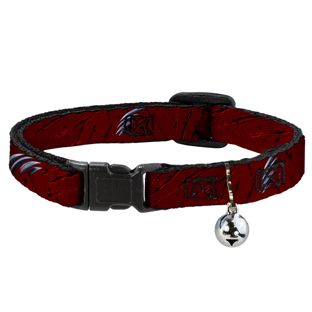 Cat Collar Breakaway - A NIGHTMARE ON ELM STREET Freddy's Hand Scratching Reds Black Gray