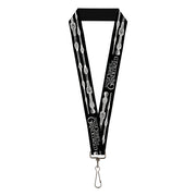 Lanyard - 1.0" - FANTASTIC BEASTS THE CRIMES OF GRINDELWALD Elder Wand Flip Black White