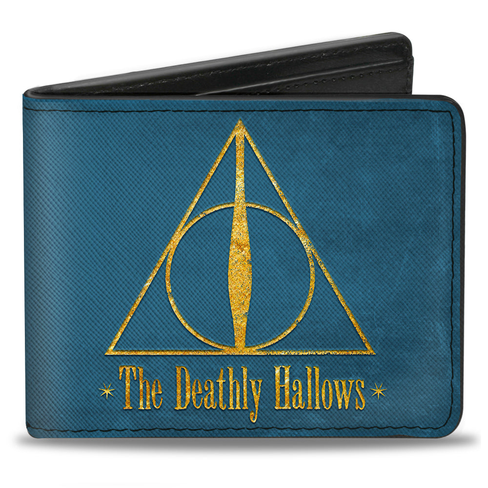 Bi-Fold Wallet - THE DEATHLY HALLOWS Symbol Blue Gold