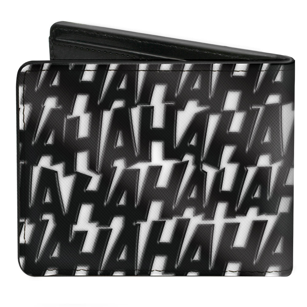 Bi-Fold Wallet - Joker HA HA HA Text White Black